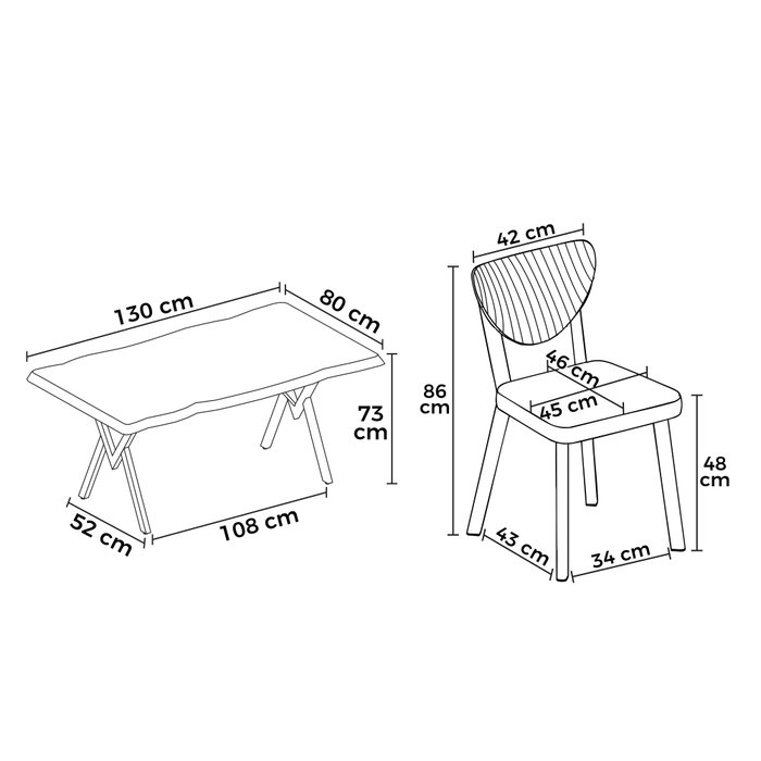Hanah Home Akort - Juego de mesa y sillas de comedor de 5 piezas, Travertino y Negro Hanah Home Akort - Juego de mesa y sillas de comedor de 5 piezas, Travertino y Negro